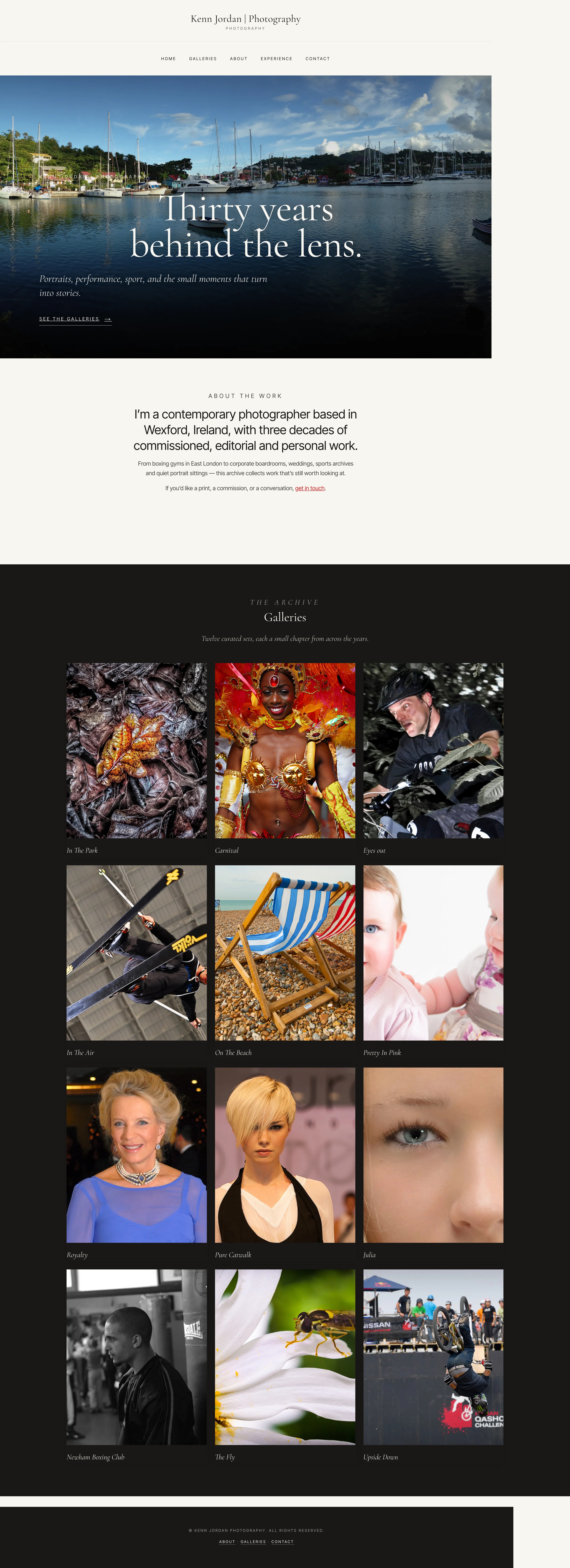Full-page screenshot of Kenn Jordan Photography